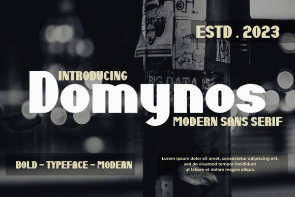 Domynos Font: A Bold Sans Serif for Modern Design Projects